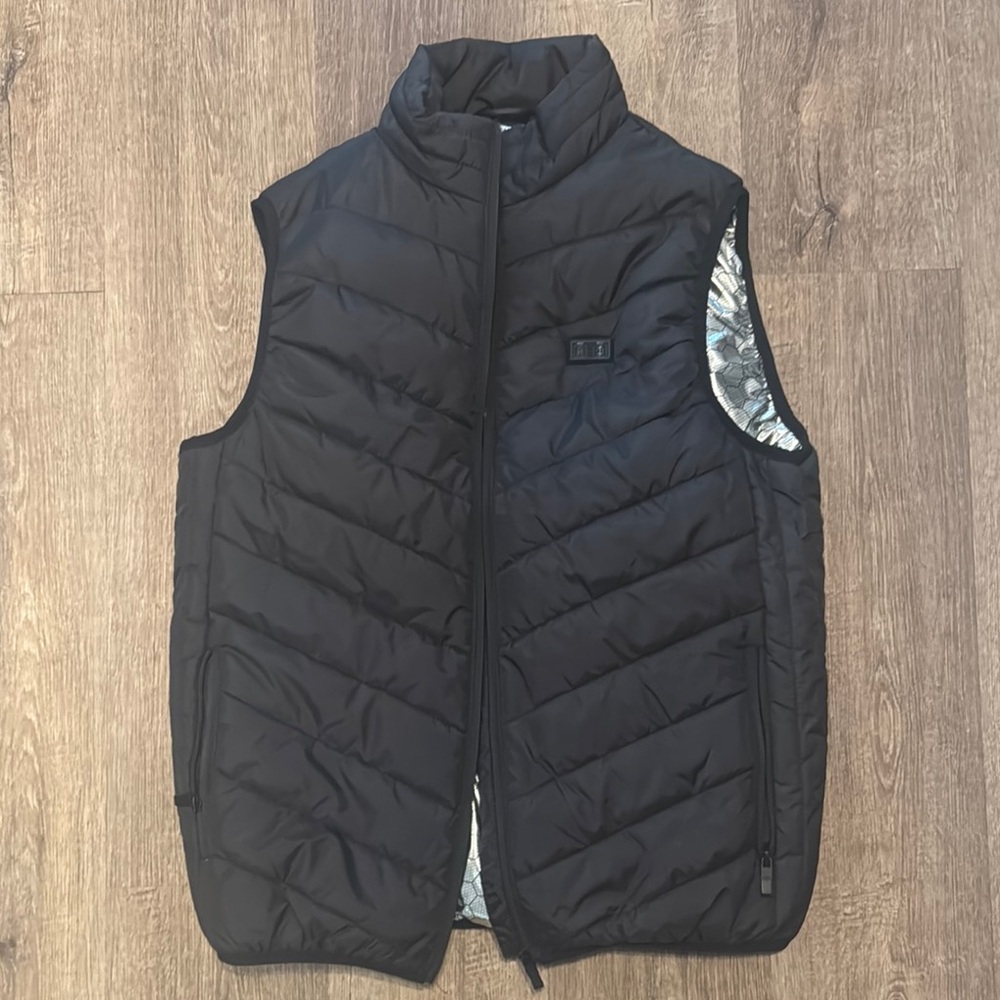 Black Quilted Battery Powered Heated Vest